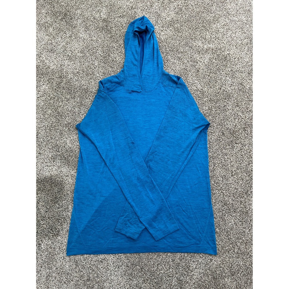 Lululemon Metal Vent Tech Hoodie Mens XL Blue Heather Long Sleeve Running Top